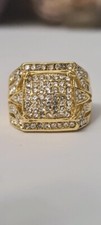 Anello Uomo Dorato rivestito completamente con Cristalli molto bello