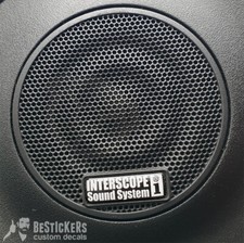 2 ADESIVI Interscope badges Fiat 500 abarth audio system speakers casse tweeter 