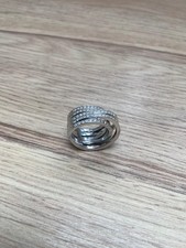 Anello Swarovski spirale multi incrocio argento (taglia 55 • UK N)