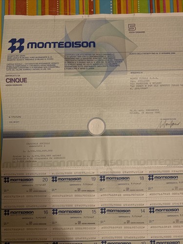 Certificato azionario - certificato,