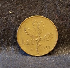1957-R Italy 20 lire, wheat