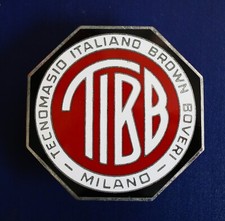 PLACCA SMALTATA STEMMA TARGA  SMALTI A FUOCO TECNOMASIO ITALIANO BROWN BOVERI