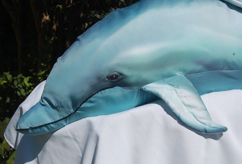 Cuscino delfino blu peluche - delfino,