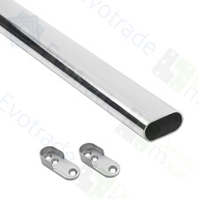 Asta Tubo Appendiabiti Armadio Misura A Scelta - Supporti Laterali Inclusi