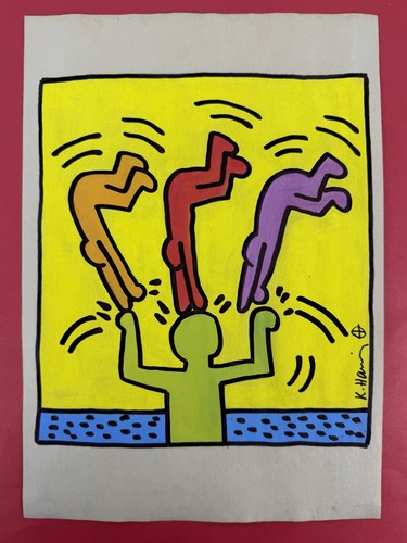 Disegno carta keith haring - su,