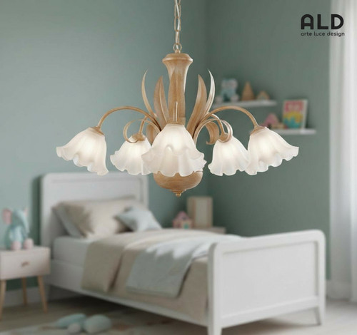 Lampadario classico legno e - lampadario,