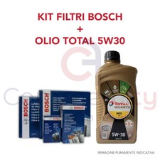 KIT TAGLIANDO FILTRI BOSCH + OLIO TOTAL 5W30 CITROEN C3 PICASSO 1.4 VTI 95CV GPL