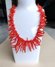 COLLANA IN ARGENTO 925 CON FRANGIA CORALLO ROSSO DEL MEDITERRANEO 