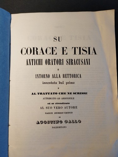 Retorica corace tisia - corace,