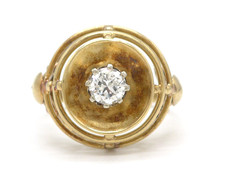 Misura 55 anello ORO 585 14 carati oro giallo anello bague diamante diamond G3233/25