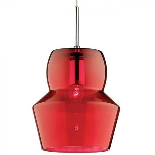 Lampadario rosso moderno - , in