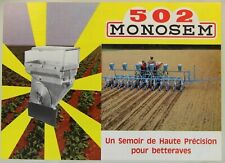 prospectus brochure 502 MONOSEM semoir de précision pneumatique tracteur tractor