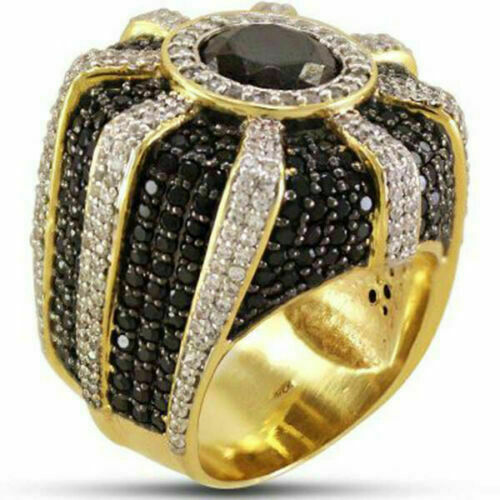 Uomo 4ct bianco nero anello - uomo,