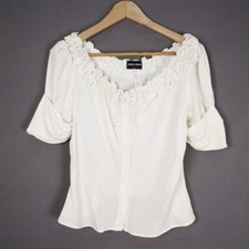 Camicia Giorgio Armani in seta colore bianco taglia 44 da donna