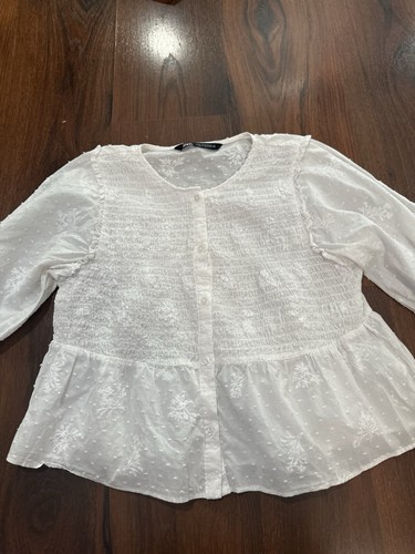 Blusa zara smocked con bottoni - blusa,