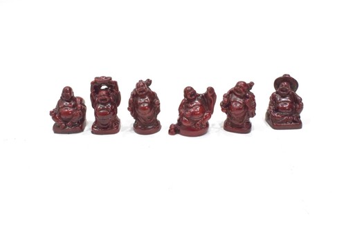 Happy buddha statues resin set - resin,