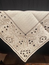 Antico copritavolo tovaglia Centro Ricamo A Mano 85x85cm Perfette Condizioni