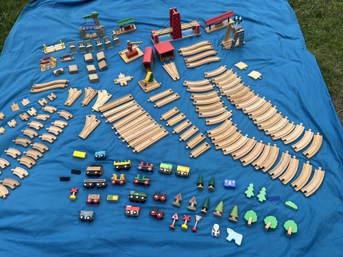 Set treno ferroviario legno - set, in