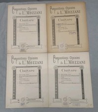 Luigi Mozzani Chitarra Spartiti Parigi Classica Raro Lotto di 4 Studi Vintage 