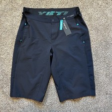 Pantaloncini Yeti Cycles Enduro Mountain Bike Uomo Large L Nero Tasche Nuovi con etichette Nuovi