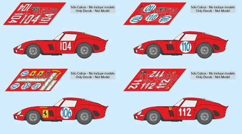 Decals ferrari 250 gto - 250,