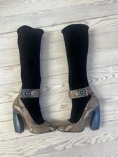 Stivali Mary Jane vintage 2011 Prada scamosciati e pitone pelle di serpente taglia 36