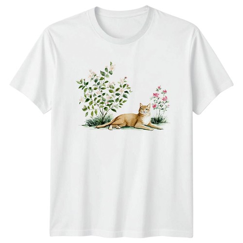 Shirt arancione gatto - t-shirt,