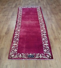 OLD WOOL HAND MADE  ORIENTAL FLORAL RUNNER AREA RUG CARPET  280 X 84 cm  