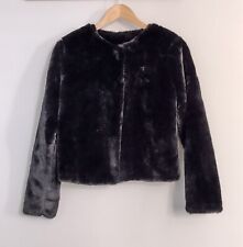 New Collection Donna Pelliccia Finta Bolerino nera Chiusura Automatico