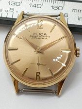 Vintage bellissimo FLICA placcato oro cal. Orologio VENUS 180 dal 1945-55 funzionante 