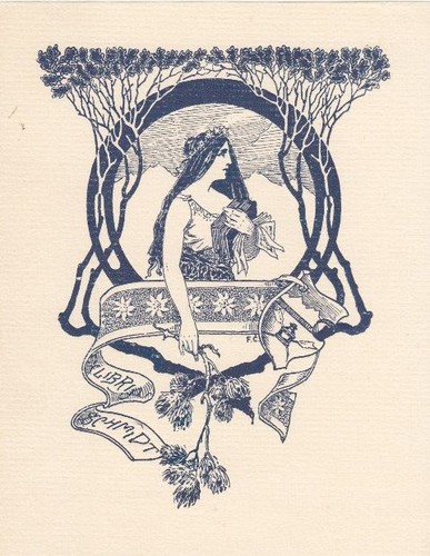 Exlibris bookplate klischee - exlibris,