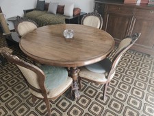 ANTICO TAVOLINO Tondo    Con 6 Sedie