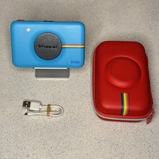 Polaroid Snap Instant Print Digital Camera - Blue - Tested + Case