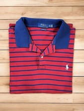 Polo uomo originale Ralph Lauren vestibilità classica TG XL rossa a righe 52"