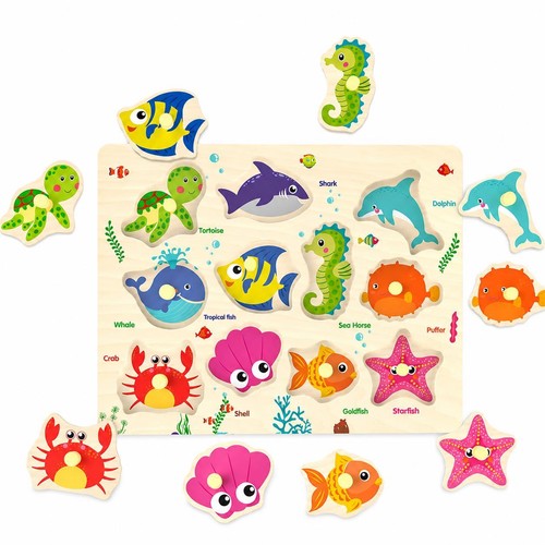 Puzzle legno con animali - in,