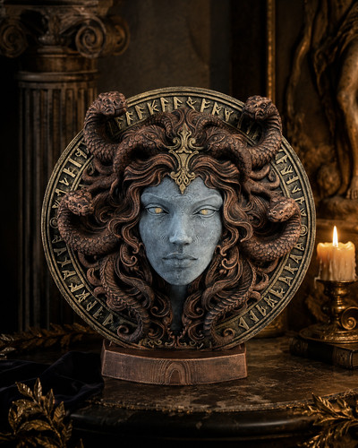 Tête méduse murale cm - de,