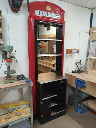 Red telephone box booth kiosk - telephone,