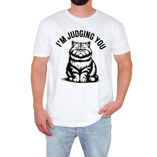 Shirt uomo gatto - gatto, divertente