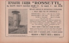 Depuratori d'acqua Rossetti. Milano.  Advertising  1926