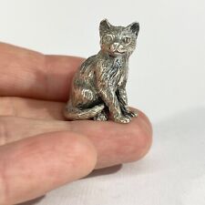 miniatura gatto argento massiccio vintage, statuina italiana marcata