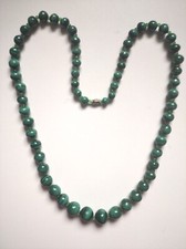 collana in malachite naturale, perle diametro da 1,2 cm a 0,6 cm