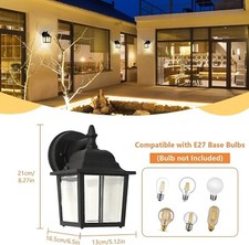 Coppia lanterne da parete da giardino esterno e interno vetro e ferro NATALE