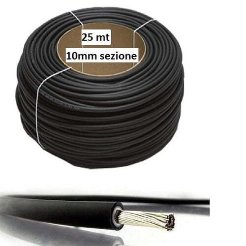 Cavo solare 10mm mt nero - 25,