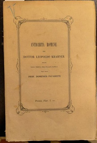 Krahner leopoldo antichita - krahner, antichita'