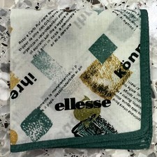 MAN GREEN NEWSPAPER PATTERN HANKY CLASSIC COTTON VTG POCKET ART SQUARE 17" #JP15