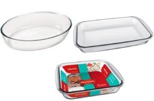 MARINEX TORTIERA TEGLIA PIROFILA IN VETRO PIREX QUADRATA RETTANGOLARE OVALE