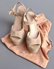 Miu Miu Prada scarpe sandali tessuto color corda misura 37,5 come nuovi