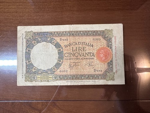 Banconota lire lupetta - lire, 50
