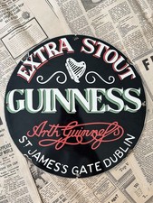 INSEGNA SMALTATA PORCELLANA 12 POLLICI VINTAGE GUINNESS EXTRA STOUT BEER