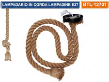 LAMPADARIO IN CORDA CON PORTALAMPADA PER LAMPADINE ATTACCO E27 1.5 METRI